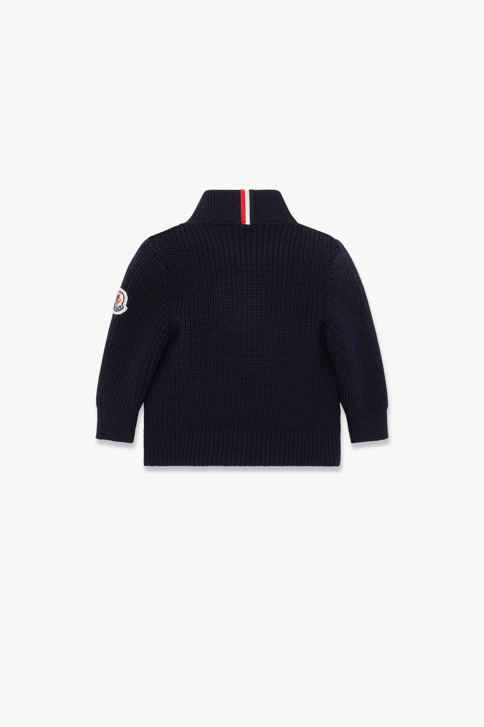 Padded Wool Zip-Up Cardigan Boy Navy Blue Moncler 3